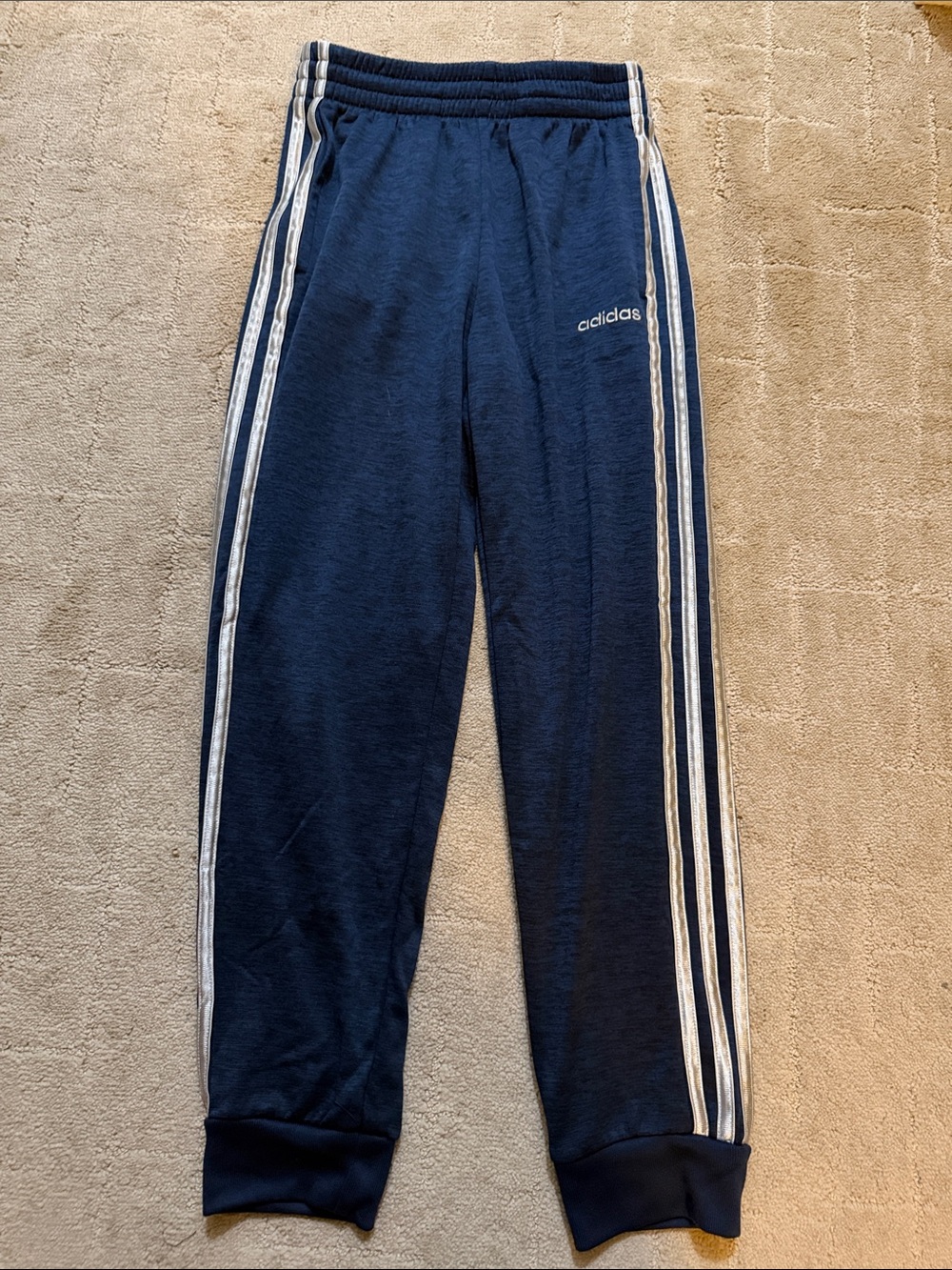 adidas Navy Blue Joggers with White Triple Stripes